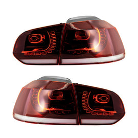 Fanali posteriori FULL LED adatti per VW Golf 6 VI (2008-2013) R Design Dynamic Sequential Turning Light Cherry Red