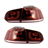 FULL LED Taillights suitable for VW Golf 6 VI (2008-2013) R Design Dynamic Sequential Turning Light Cherry Red