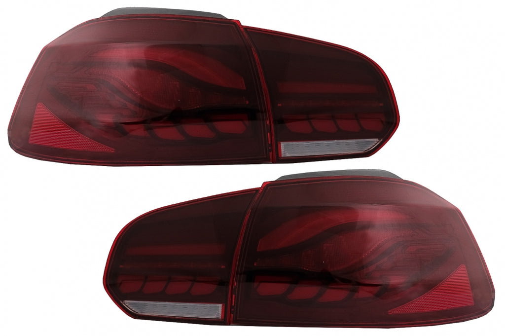 Taillights Full LED suitable for VW Golf 6 VI (2008-2013) Red Smoke with Sequential Dynamic Turning Lights (LHD and RHD)