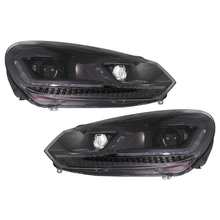 Load image into Gallery viewer, LED Headlights suitable for VW Golf 6 (2008-2013) with Facelift G7.5 Look Black Flowing Dynamic Sequential Turning Lights LHD