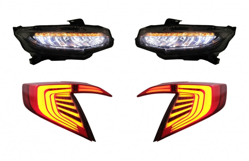 Assembly Headlights and Taillights suitable for HONDA Civic MK10 FC FK (2016-up) Limousine Full LED with Sequential Dynamic Turning Lights