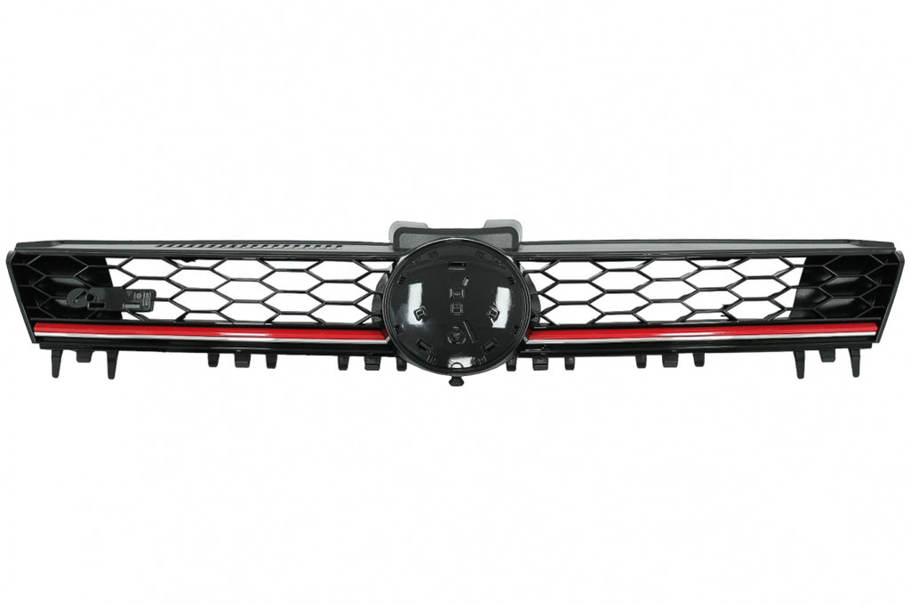 Central Front Grille suitable for VW Golf 7 VII 5G (2013-2017) Red Stripe GTI Design