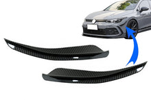 Load image into Gallery viewer, Front Bumper Side Fins Flaps suitable for VW Golf 8 Mk8 MQB GTI R-Line (2020-Up) Carbon Look