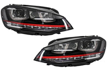 Load image into Gallery viewer, Headlights 3D LED DRL suitable for VW Golf 7 VII (2012-2017) RED R20 GTI Look LED Flowing Turning Lights