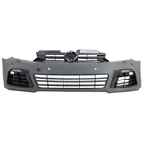 Front Bumper Volkswagen Golf 6 R20 + Front Spoiler Glossy Black