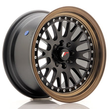 Carica l&#39;immagine nel visualizzatore di Gallery, JR Wheels JR10 15x8 ET20 4x100/108 Matt Black w/Bronze Lip