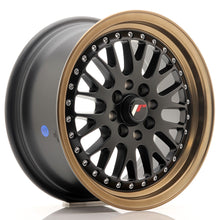 Load image into Gallery viewer, JR Wheels JR10 15x7 ET30 4x100/108 Matt Black w/Bronze Lip