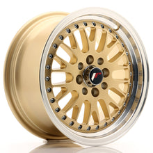 Carica l&#39;immagine nel visualizzatore di Gallery, JR Wheels JR10 15x7 ET30 4x100/108 Gold w/Machined Lip