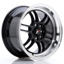 Load image into Gallery viewer, JR Wheels JR7 15x8 ET35 4x100/114 Glossy Black w/Machined Lip