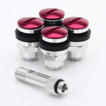 Load image into Gallery viewer, Set of Flat aluminum air valves JR v1 - RED