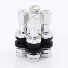 Load image into Gallery viewer, Set of Aluminum air valves JR v2 - SILVER + logo