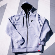 Load image into Gallery viewer, JR Unisex Zip Hoodie Logo Light Grey Size L