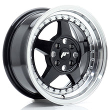 Load image into Gallery viewer, JR Wheels JR6 15x7 ET35 4x100 Gloss Black w/Machined Lip