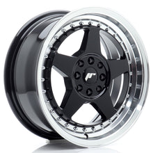 Load image into Gallery viewer, JR Wheels JR6 16x7 ET25 4x100/108 Gloss Black w/Machined Lip