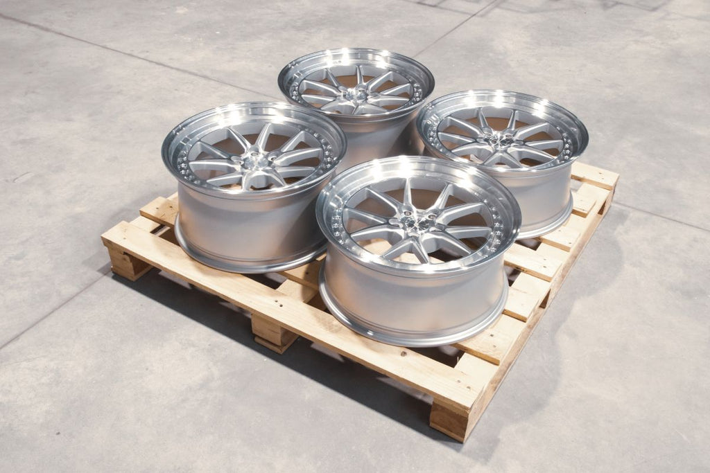 Set of JR39 19x8,5 + 19x9,5 ET33 5x114,3 Silver Machined