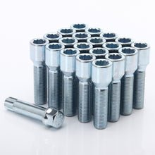 Load image into Gallery viewer, Set of 10 SILVER star bolts 50mm 14x1,25 + Key