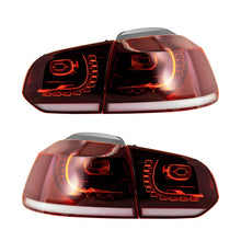 Carica l&#39;immagine nel visualizzatore di Gallery, Fanali posteriori FULL LED adatti per VW Golf 6 VI (2008-2013) R Design Dynamic Sequential Turning Light Cherry Red