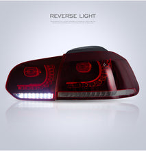 Carica l&#39;immagine nel visualizzatore di Gallery, FULL LED Taillights suitable for VW Golf 6 VI (2008-2013) R20 Design Dynamic Sequential Turning Light Cherry Red