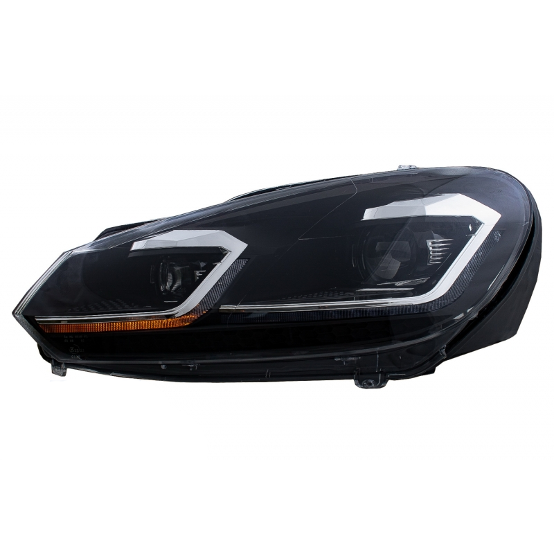 Fari a LED adatti per VW Golf 6 VI (2008-2013) Facelift 7.5 Look Silver Flowing Dynamic Sequential Turning Lights