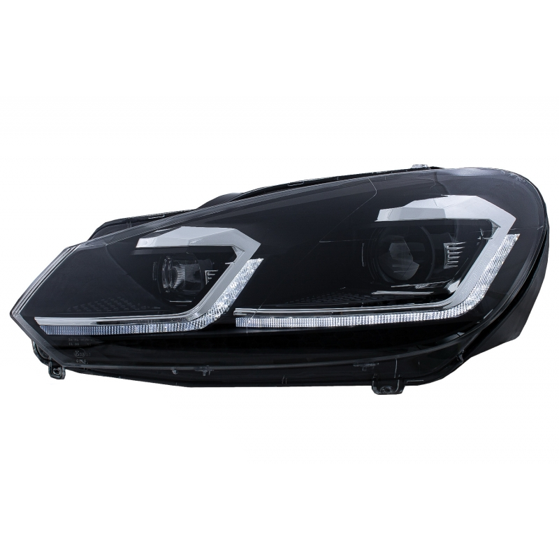 Fari a LED adatti per VW Golf 6 VI (2008-2013) Facelift 7.5 Look Silver Flowing Dynamic Sequential Turning Lights