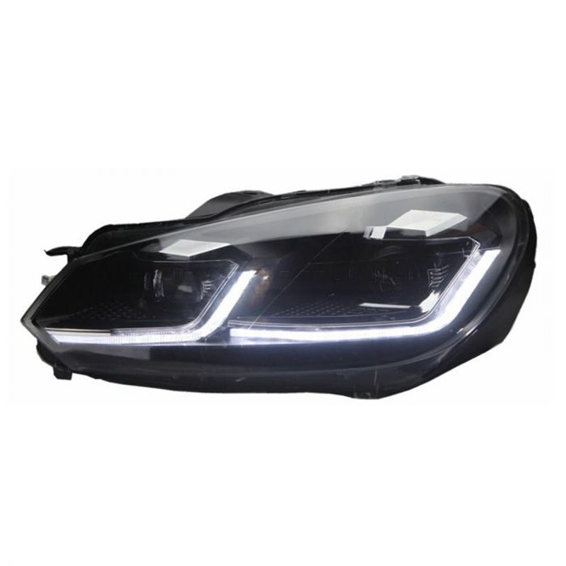 Fari a LED adatti per VW Golf 6 VI (2008-2013) Facelift 7.5 Look Silver Flowing Dynamic Sequential Turning Lights