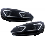 Fari a LED adatti per VW Golf 6 VI (2008-2013) Facelift 7.5 Look Silver Flowing Dynamic Sequential Turning Lights