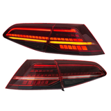 Full LED Taillights suitable for VW Golf 7 & 7.5 VII (2012-2019) Facelift Retrofit G7.5 Look Dynamic Sequential Turning Lights Dark Cherry Red