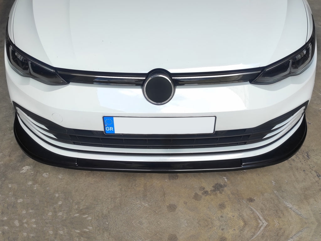 Front Bumper Lip Extension Spoiler suitable for VW Golf 8 (2020-Up) Standard Piano Black