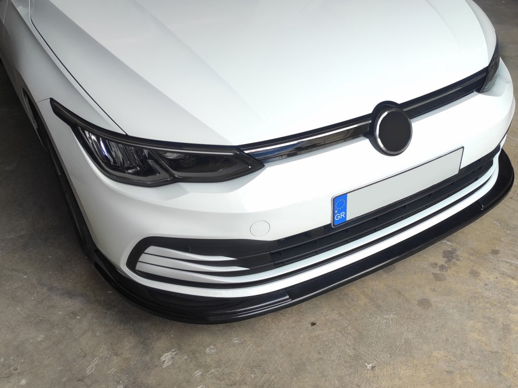 Front Bumper Lip Extension Spoiler suitable for VW Golf 8 (2020-Up) Standard Piano Black