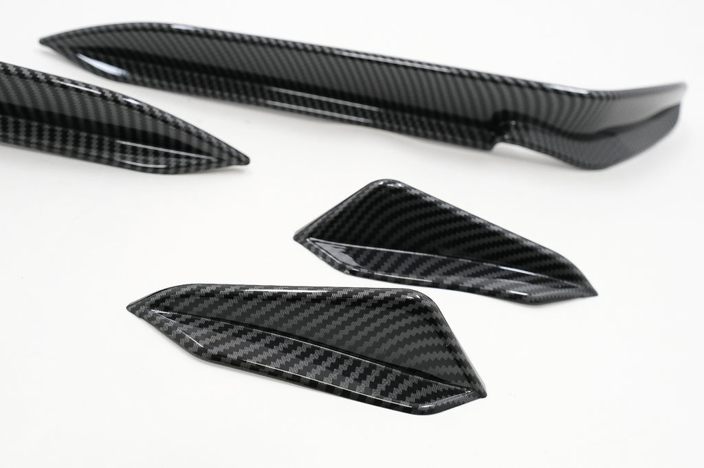 Front Bumper Side Fins Flaps suitable for VW Golf 7.5 5G R Hatchback (2017-2020) Carbon Look