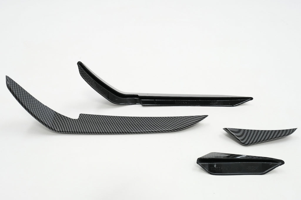 Front Bumper Side Fins Flaps suitable for VW Golf 7.5 5G R Hatchback (2017-2020) Carbon Look