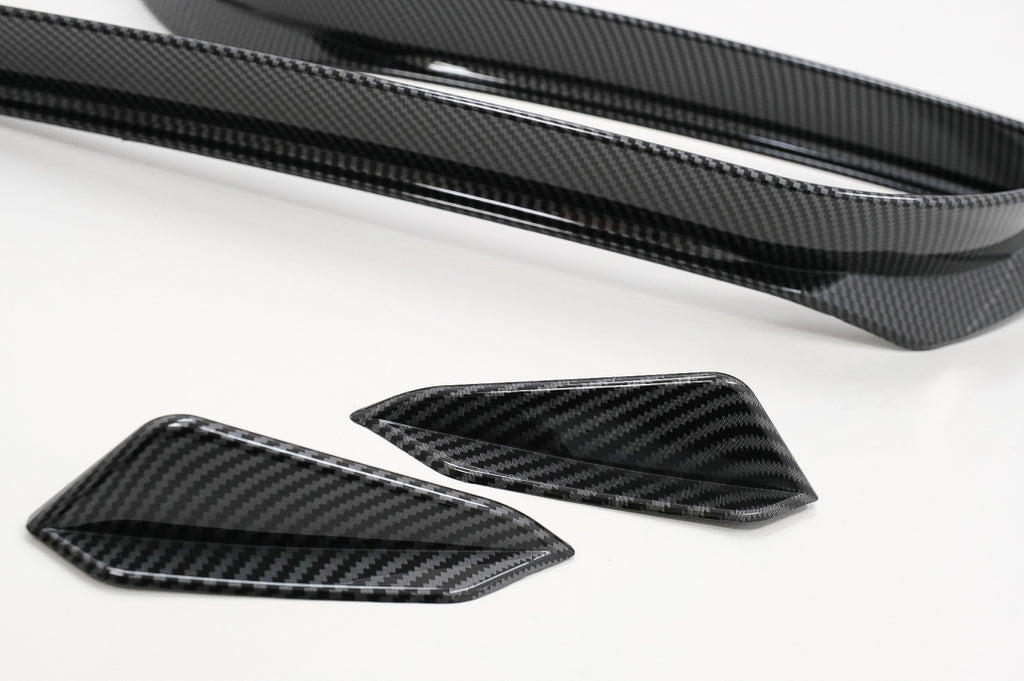 Front Bumper Side Fins Flaps suitable for VW Golf 7.5 GTI 5G Hatchback (2017-2020) Carbon Look