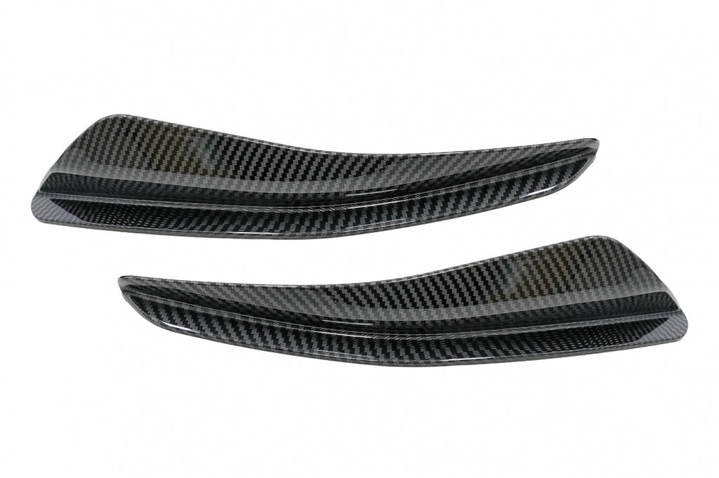 Front Bumper Side Fins Flaps suitable for VW Golf 8 Mk8 MQB GTI R-Line (2020-Up) Carbon Look