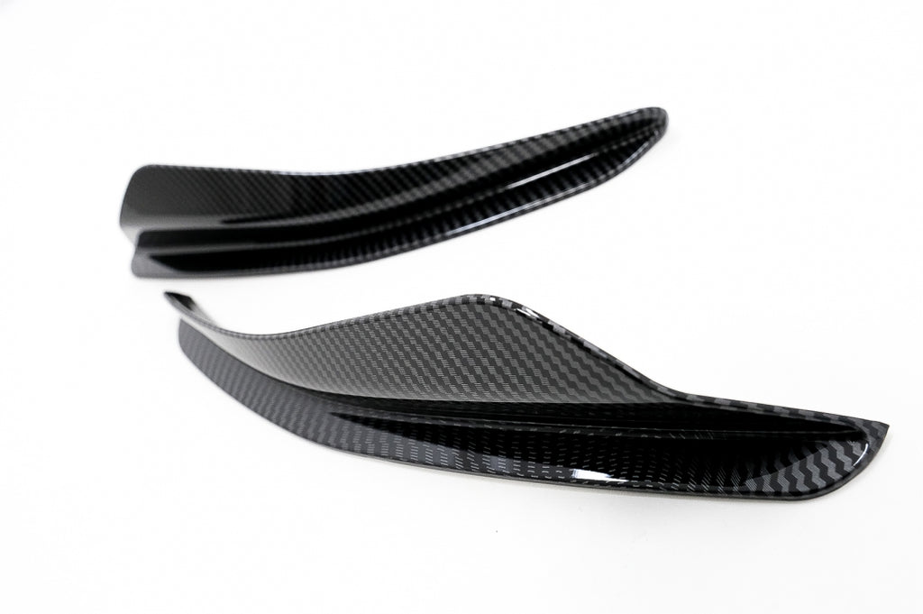 Front Bumper Side Fins Flaps suitable for VW Golf 8 Mk8 MQB GTI R-Line (2020-Up) Carbon Look