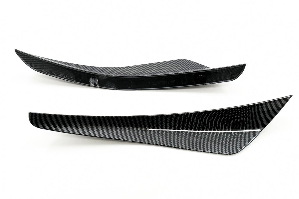 Front Bumper Side Fins Flaps suitable for VW Golf 8 Mk8 MQB GTI R-Line (2020-Up) Carbon Look