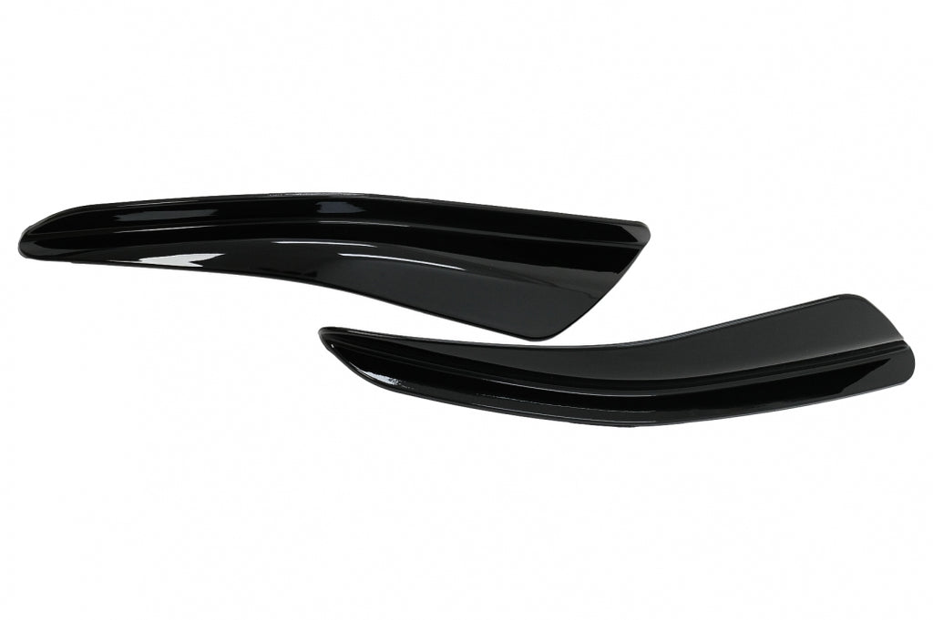 Front Bumper Side Fins Flaps suitable for VW Golf 8 Mk8 MQB GTI / R-Line (2020-Up) Piano Black