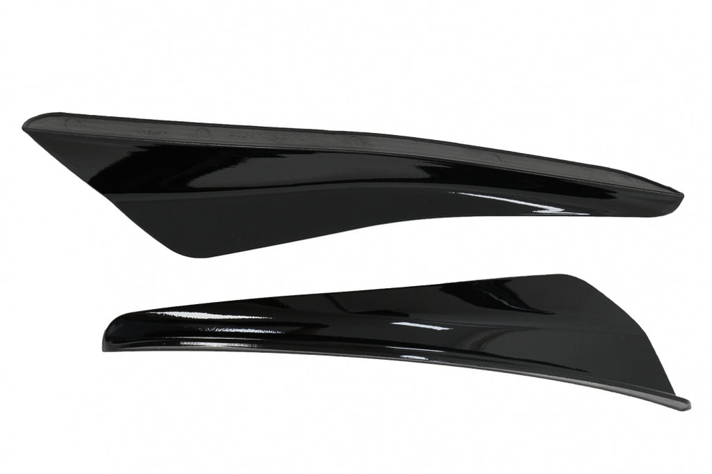 Front Bumper Side Fins Flaps suitable for VW Golf 8 Mk8 MQB GTI / R-Line (2020-Up) Piano Black