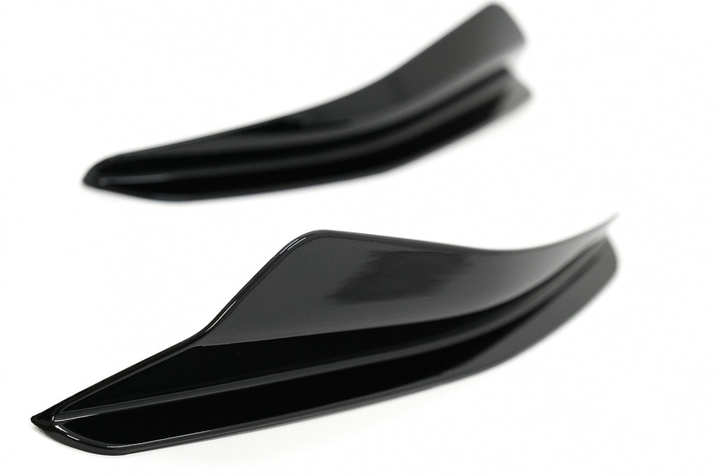 Front Bumper Side Fins Flaps suitable for VW Golf 8 Mk8 MQB GTI / R-Line (2020-Up) Piano Black