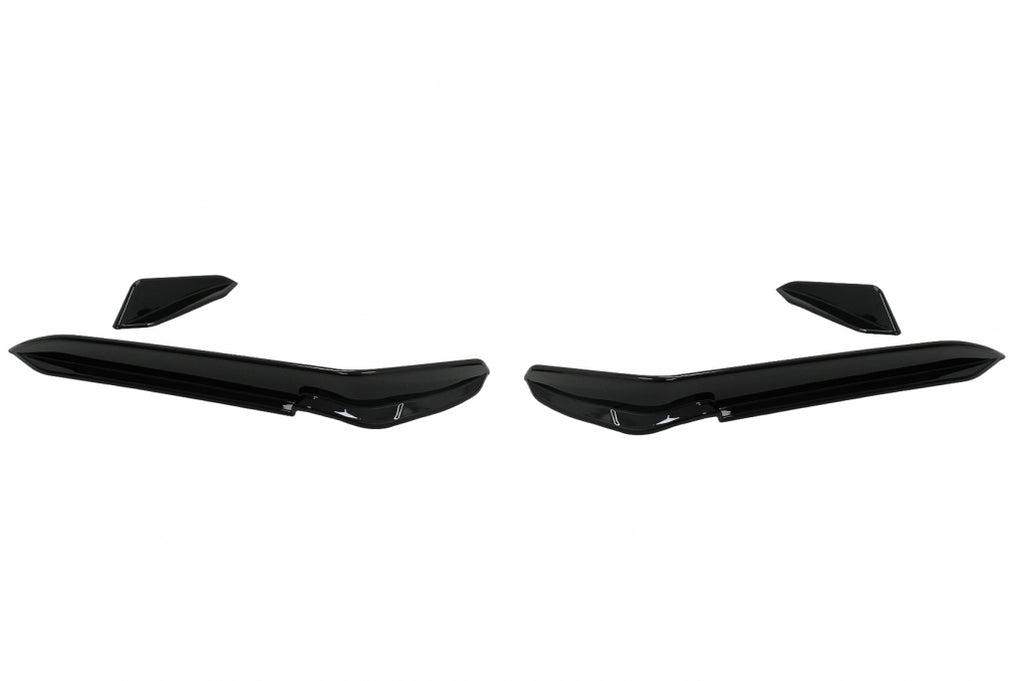 Front Bumper Side Fins Flaps suitable for VW Golf 7.5 5G R Hatchback (2017-2020) Piano Black