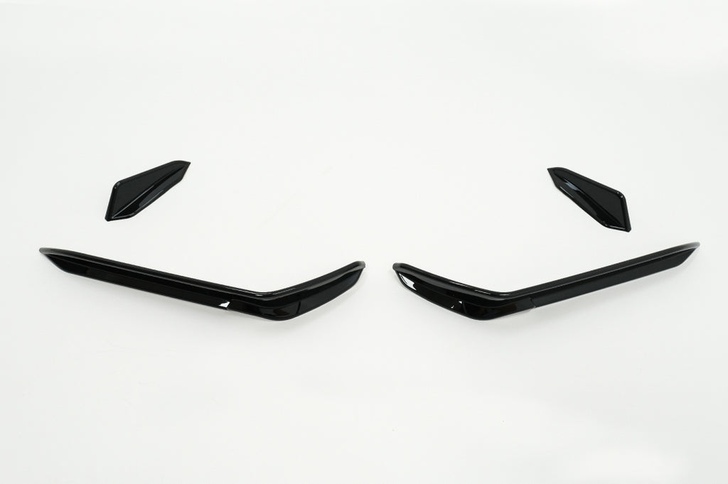 Front Bumper Side Fins Flaps suitable for VW Golf 7.5 5G R Hatchback (2017-2020) Piano Black