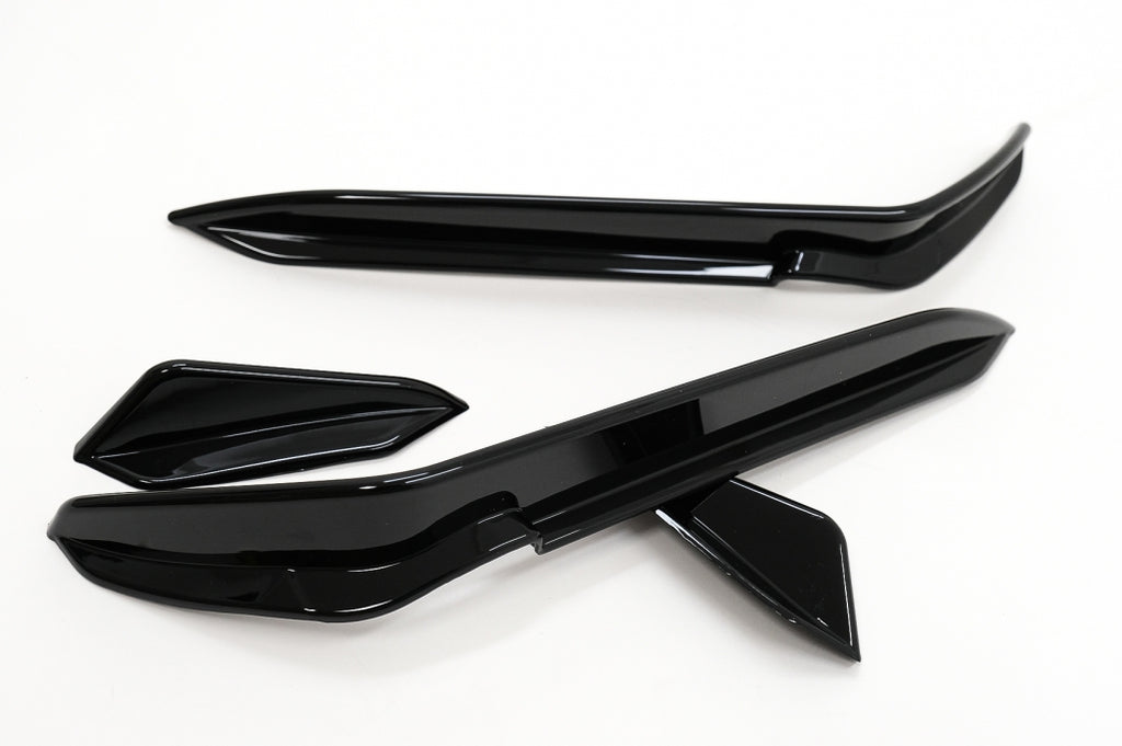 Front Bumper Side Fins Flaps suitable for VW Golf 7.5 5G R Hatchback (2017-2020) Piano Black