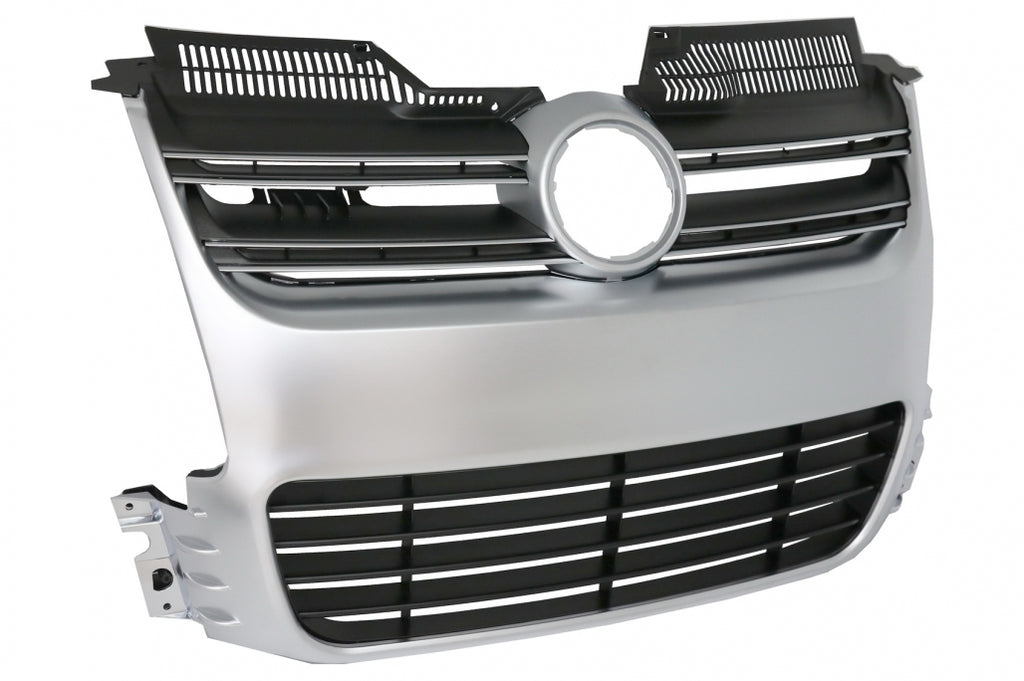 Front Grille suitable for VW Golf 5 V (2003-2007) R32 Design Brushed Aluminium