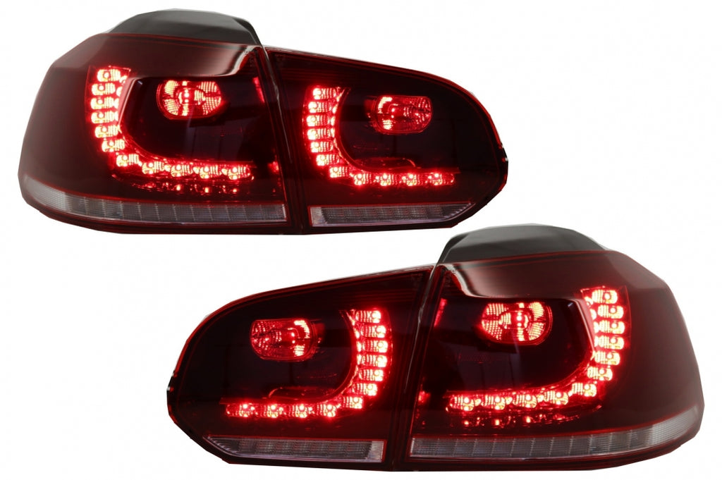 FULL LED Taillights suitable for VW Golf 6 VI (2008-2013) R20 Design Dynamic Sequential Turning Light Cherry Red (LHD and RHD)