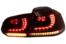 Carica l&#39;immagine nel visualizzatore di Gallery, FULL LED Taillights suitable for VW Golf 6 VI (2008-2013) R20 Design Dynamic Sequential Turning Light Cherry Red (LHD and RHD)