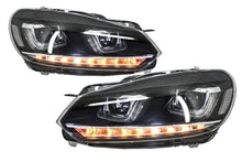 Carica l&#39;immagine nel visualizzatore di Gallery, Headlights suitable for VW Golf 6 VI (2008-2013) Golf 7 3D LED DRL U-Design LED Flowing Turning Light Chrome