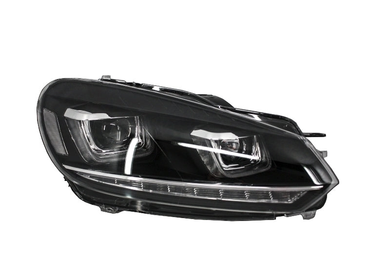 Headlights suitable for VW Golf 6 VI (2008-2013) Golf 7 3D LED DRL U-Design LED Flowing Turning Light Chrome