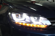 Load image into Gallery viewer, Headlights suitable for VW Golf 6 VI (2008-2013) Golf 7 3D LED DRL U-Design LED Flowing Turning Light Chrome