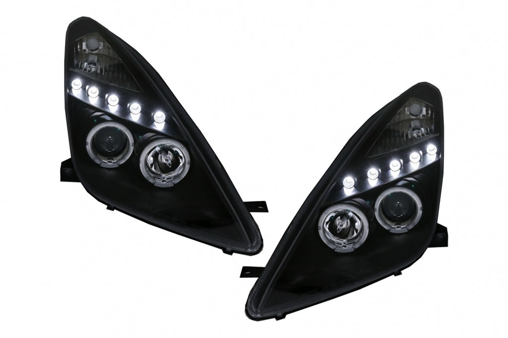 LED DRL Headlights suitable for Toyota Celica T23 (1999-2005) Angel Eyes Black