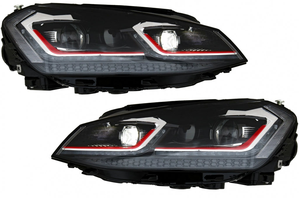 LED Headlights Bi-xenon Look suitable for VW Golf 7 VII (2012-2017) Facelift G7.5 GTI Design with Sequential Dynamic Turning Lights