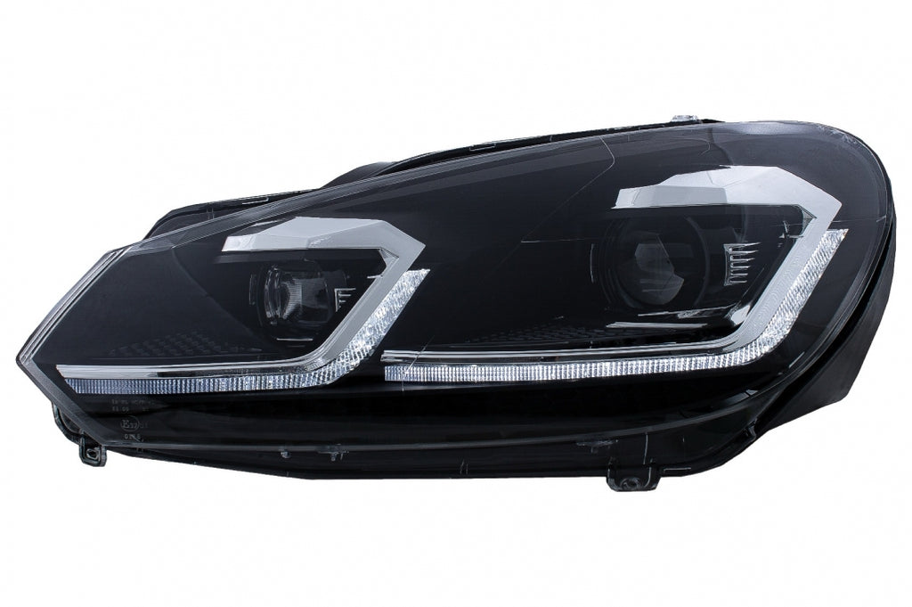 LED Headlights suitable for VW Golf 6 VI (2008-2013) With Facelift G7.5 Look Silver Flowing Dynamic Sequential Turning Lights